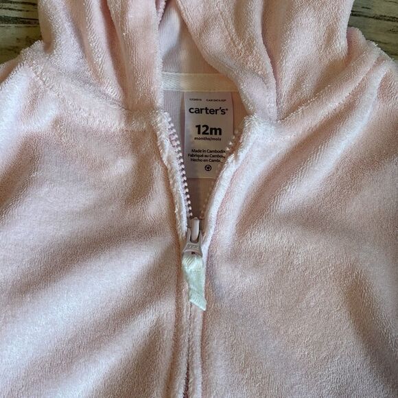 3/$25 Carter’s Velour Bear Ear Zip Up Hoodie - Picture 2 of 6